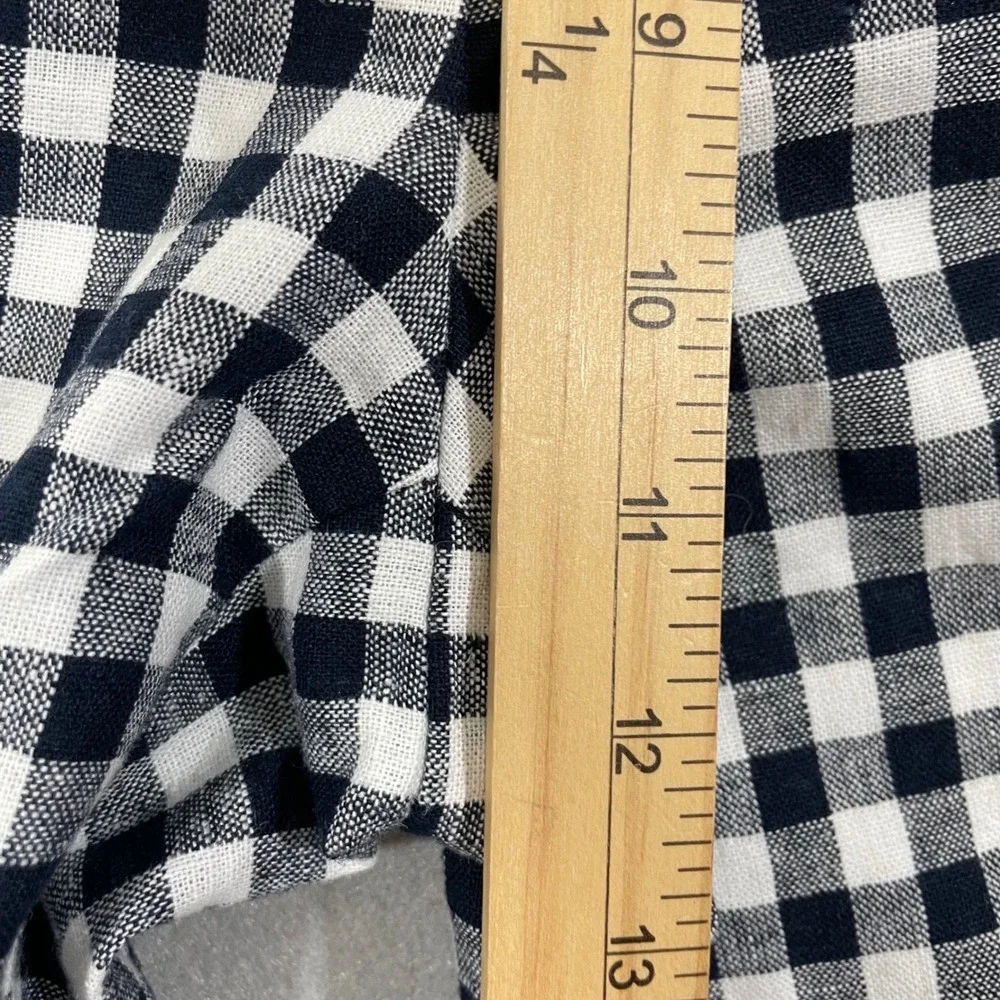 NWT J. Crew Gingham Linen Cotton Holland Pants‎ AW376 Blue White Size 10